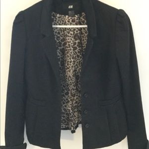 H&M leopard and black blazer